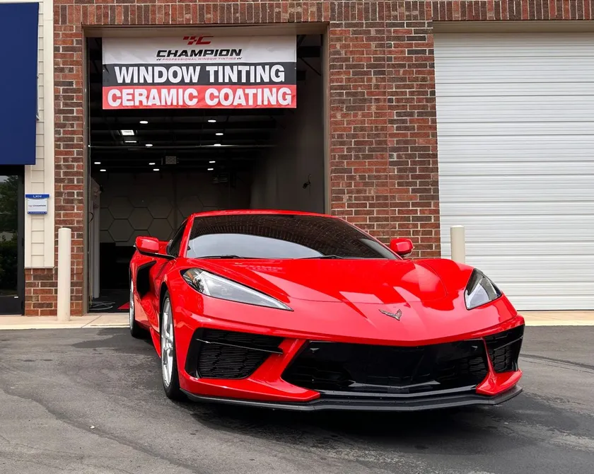 Original Champion studio red sports car outside